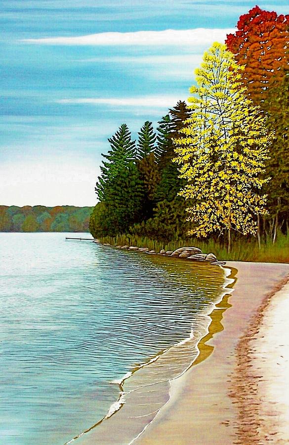 Muskoka Beach Painting by Kenneth M Kirsch