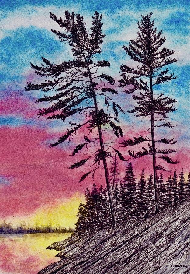 Muskoka Sunrise Drawing By Ed Einboden Fine Art America