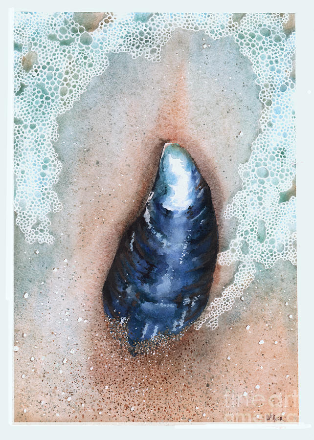 Mussel Shell Painting by Hilda Wagner