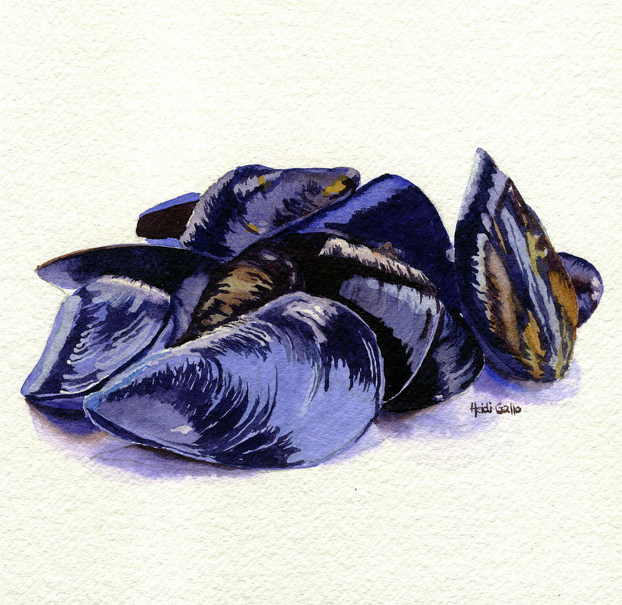 Mussels Painting by Heidi Gallo