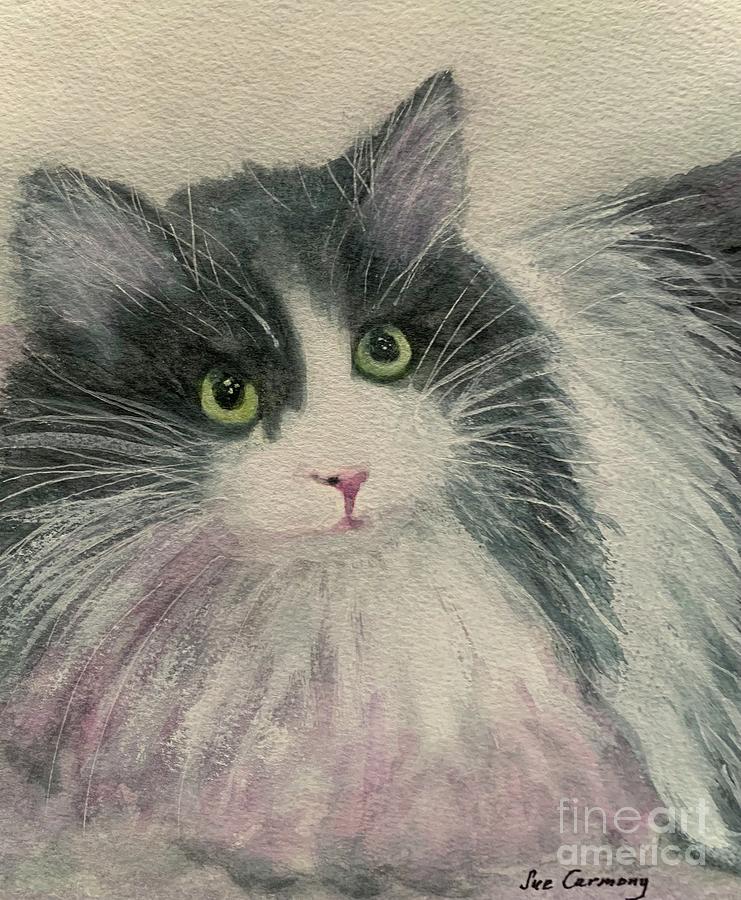 Cat Painting - Mussie by Sue Carmony