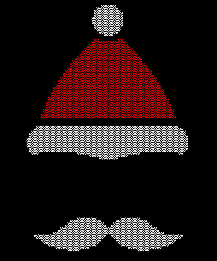 Mustache Santa Hat Ugly Christmas Sweater Digital Art by Flippin Sweet Gear