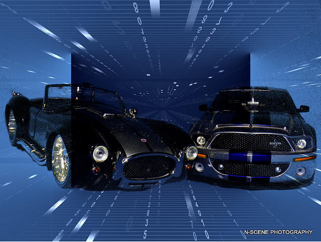 Mustang and Cobra Photograph by Nicholas Small