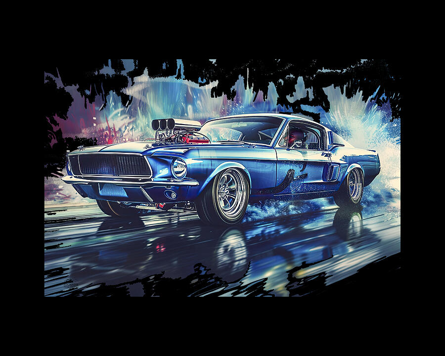Mustang Fastback Tee 12 Digital Art by Bill Posner