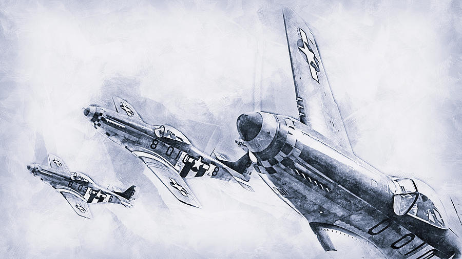 Mustang P51D - 20 Painting by AM FineArtPrints