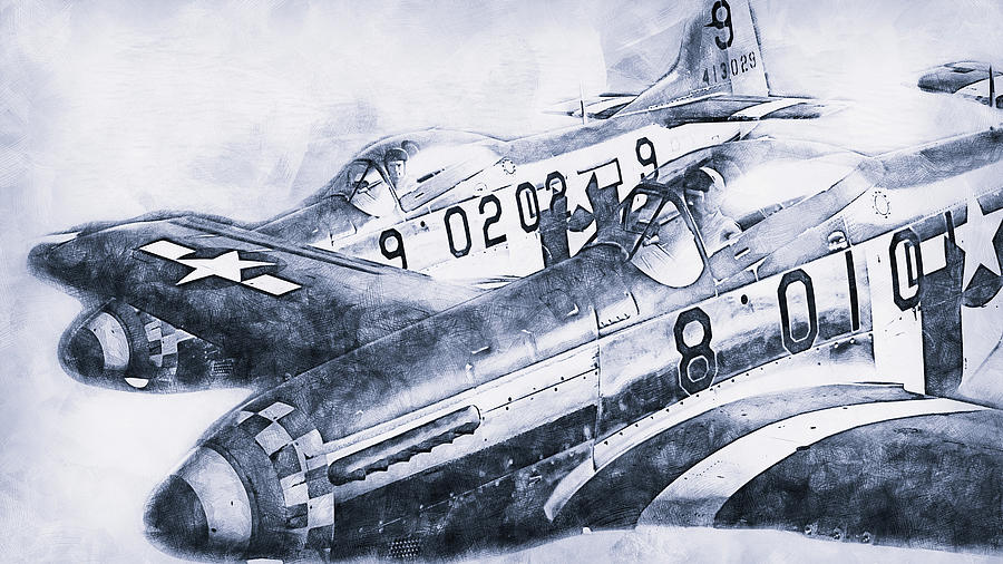 Mustang P51D - 22 Painting by AM FineArtPrints