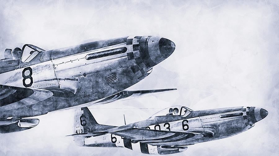 Mustang P51D - 23 Painting by AM FineArtPrints