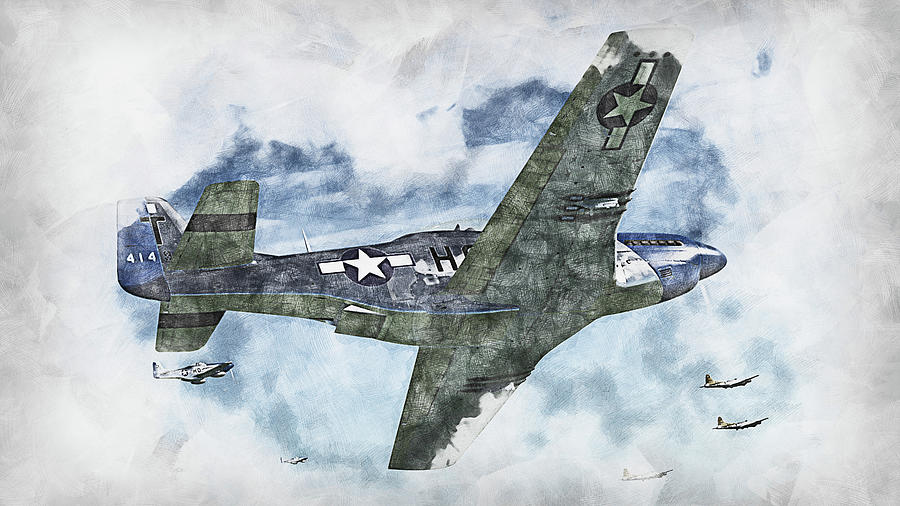 Mustang P51D - 33 Painting by AM FineArtPrints