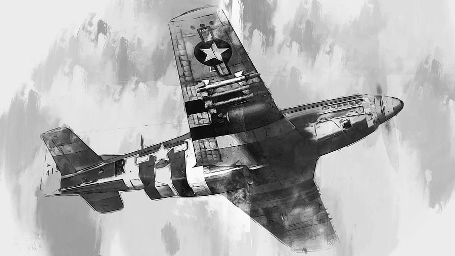 Mustang P51D - 34 Painting by AM FineArtPrints