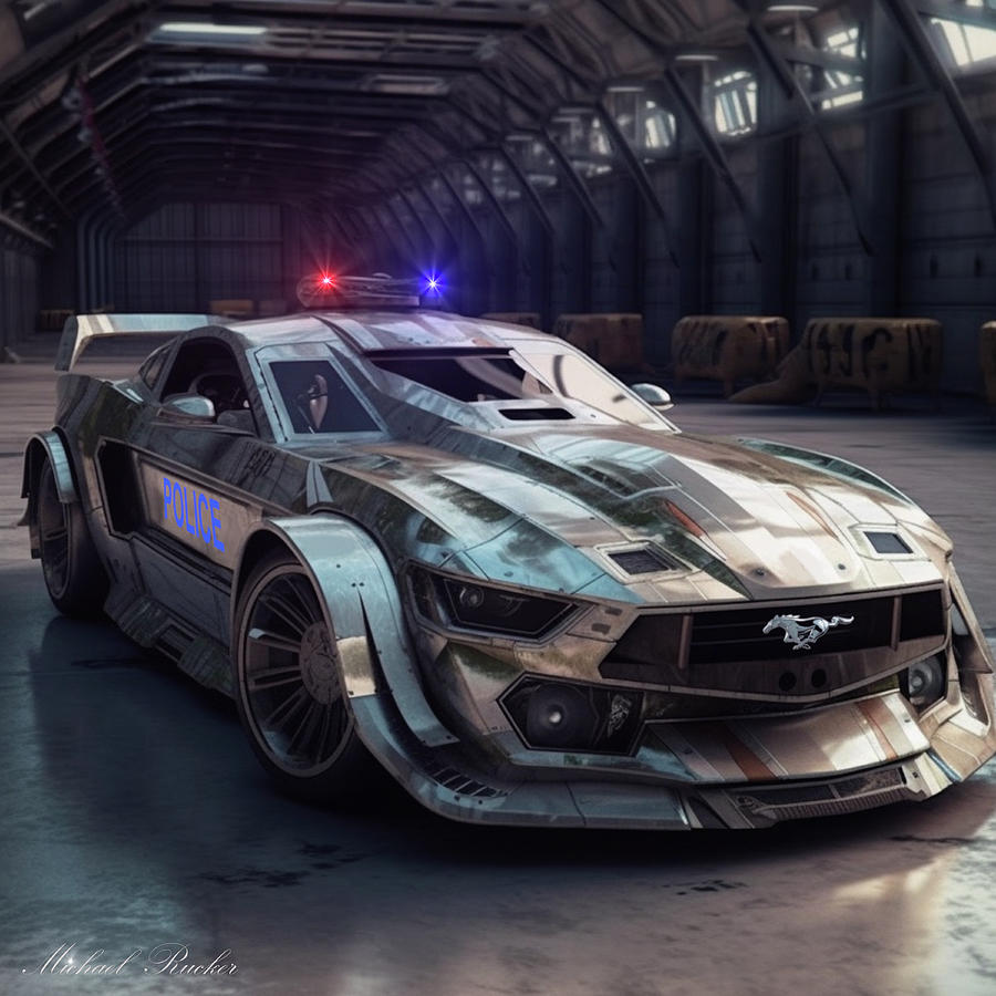Mustang Police Interceptor Digital Art by Michael Rucker