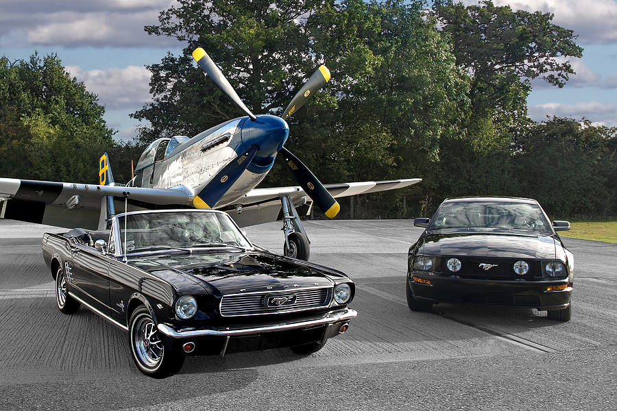 Mustangs With p51 Photograph by Gill Billington