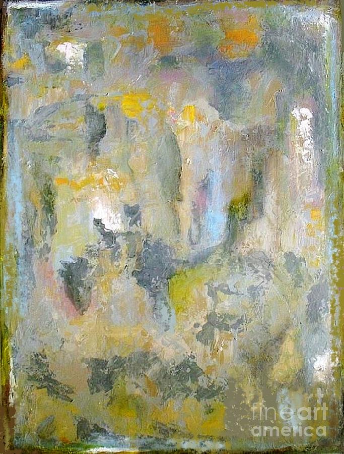 Mustard and Grey - abstract by Vesna Antic Painting by Vesna Antic