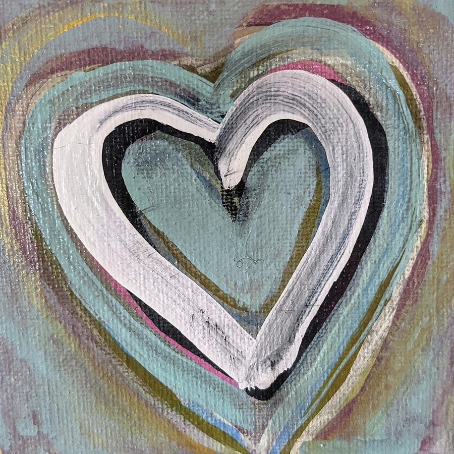Muted Heart Painting by Valerie Reeves