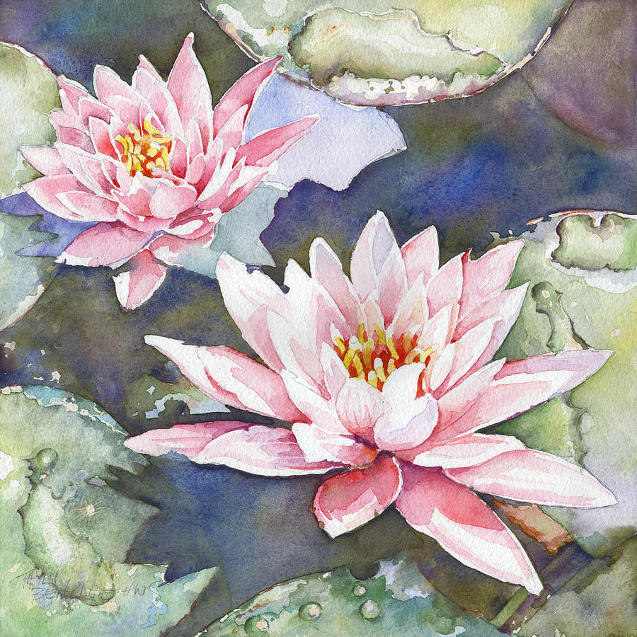 Muthus Lilies Painting by Penny Taylor-Beardow