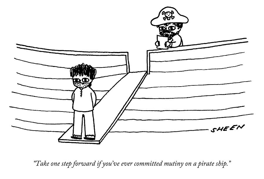 Mutiny on a Pirate Ship Drawing by Justin Sheen
