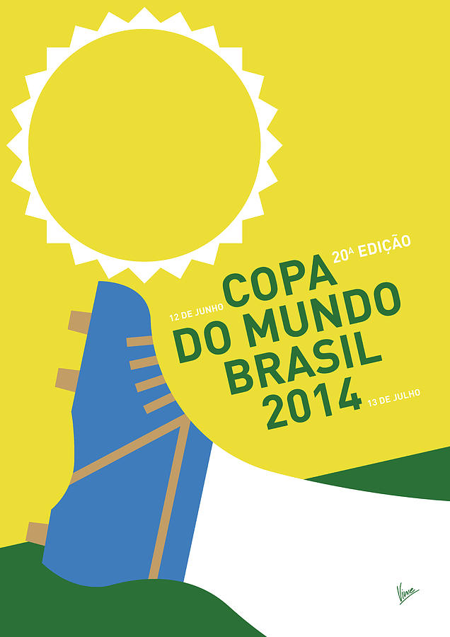 Soccer Digital Art - My 2014 World Cup Soccer Brazil - Rio Minimal Poster by Chungkong Art
