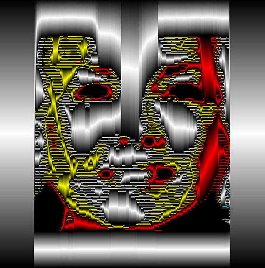 Metallic Digital Art - My Abstract Face by Mary Russell