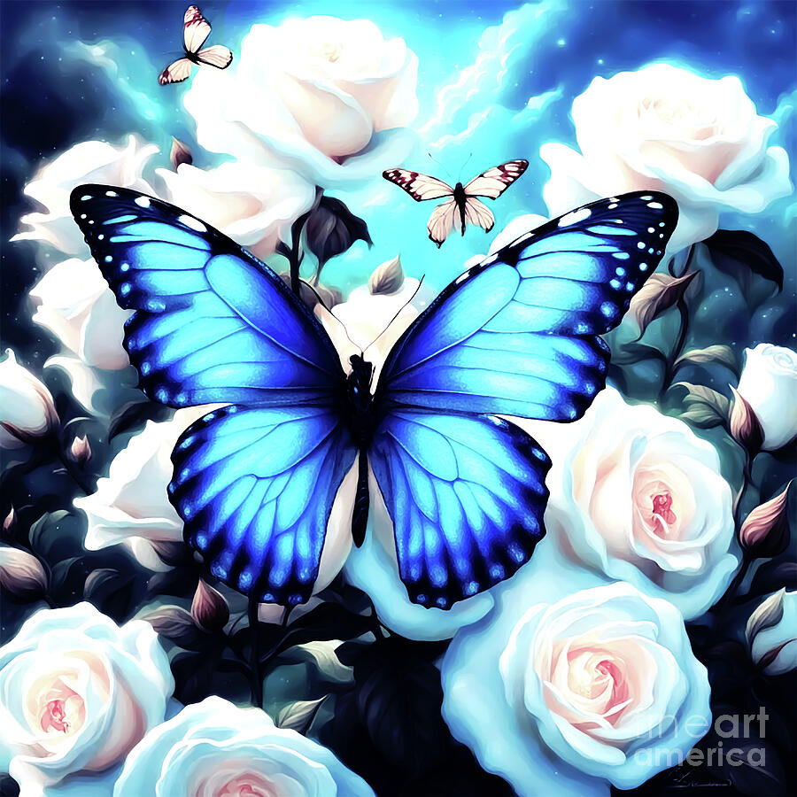 My Beautiful Blue Butterfly Digital Art by Eddie Eastwood