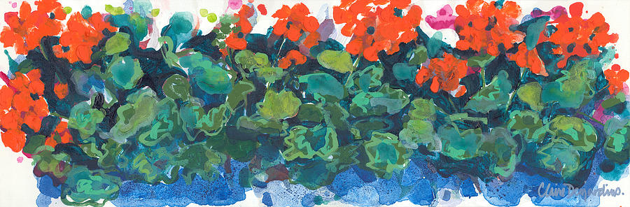 Abstract Painting - My Best Friends Geraniums by Claire Desjardins