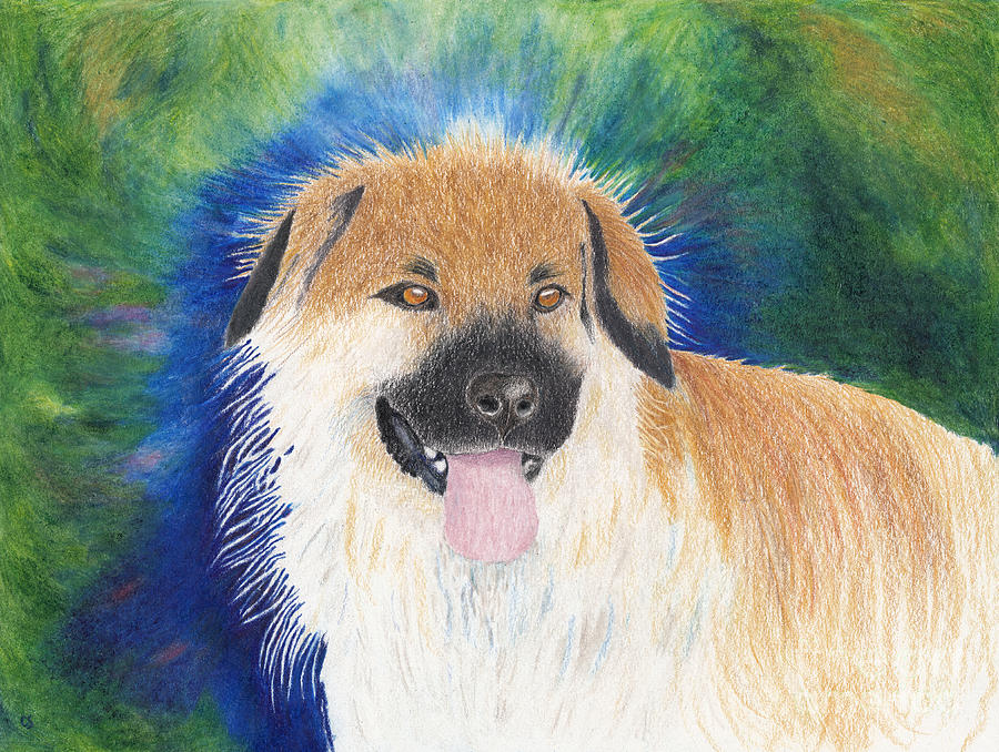 My Best Girl Teddi Bear with Background Painting by Conni Schaftenaar