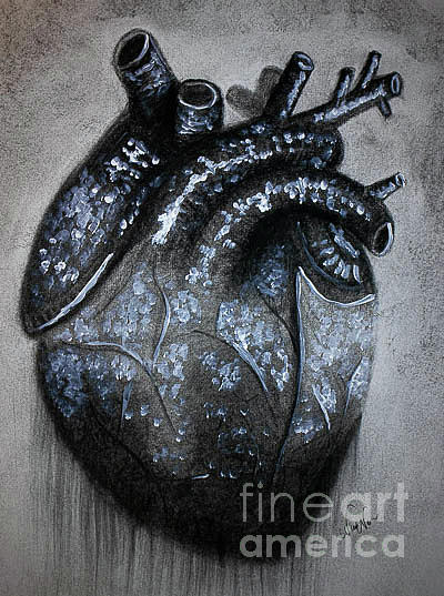My Black Heart Drawing by Nicole Robles