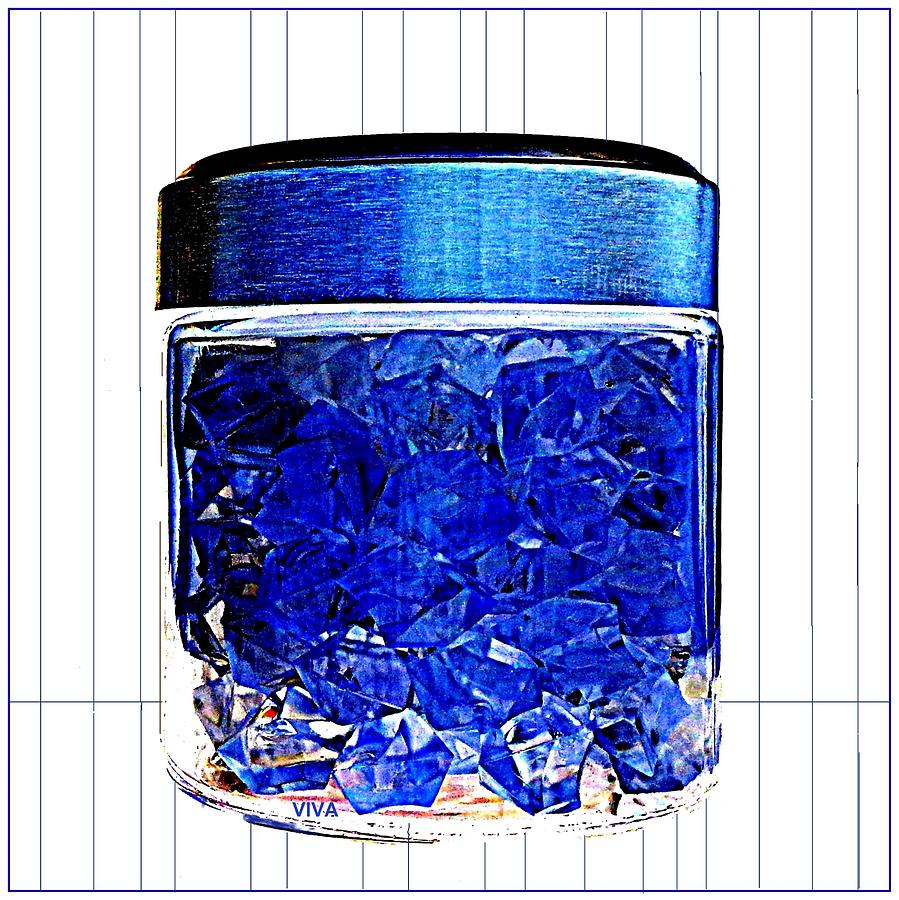My Blue Glass Cubes  - Isolation Art Photograph by VIVA Anderson