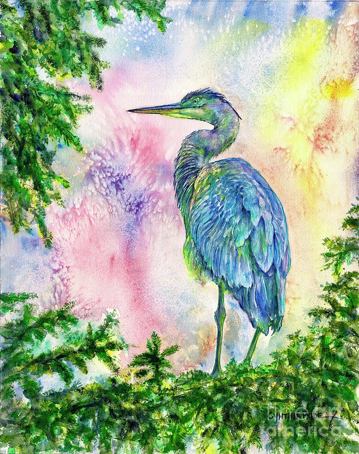 My Blue Heron Painting by Cynthia Pride