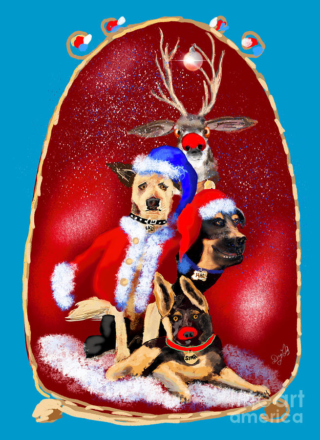 My Christmas Dogs Digital Art by Doug Gist