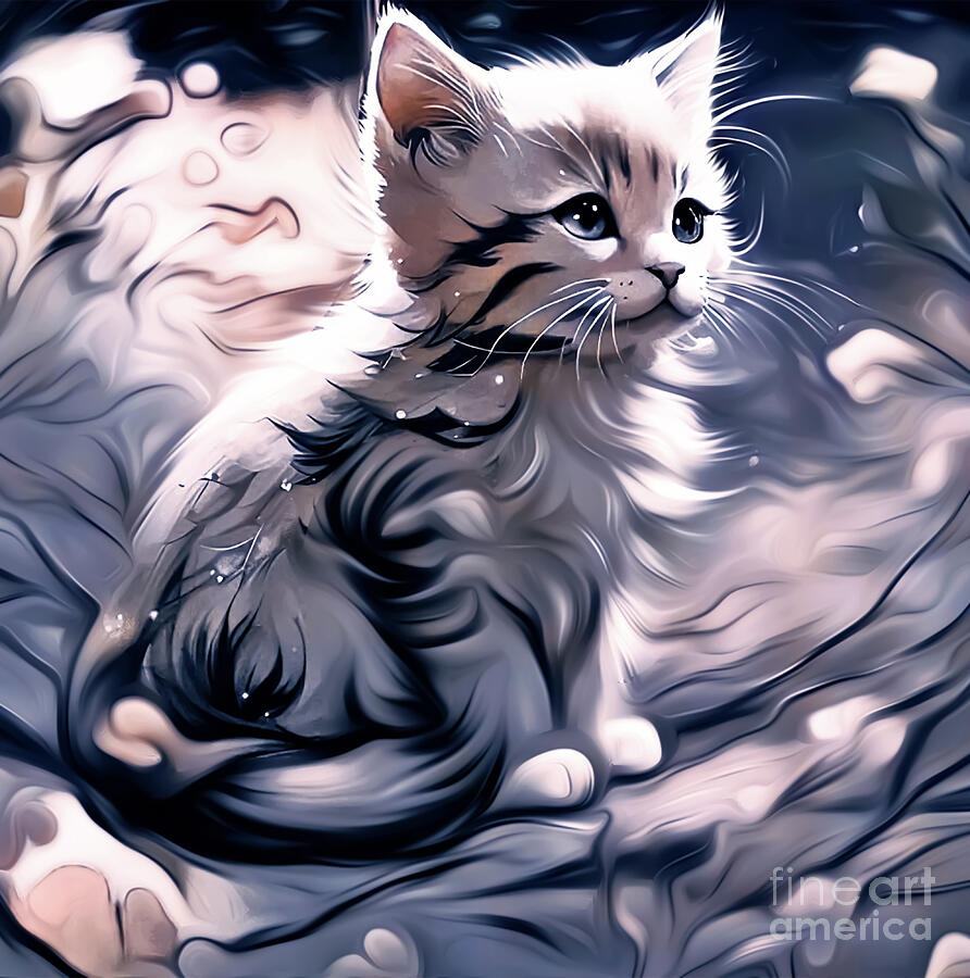 My Cute Kitty Digital Art by Eddie Eastwood