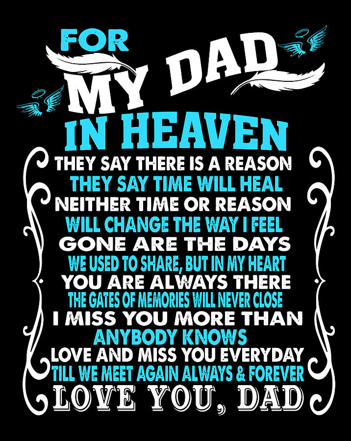 My Dad In Heaven Poem For Daughter Son Loss Dad In Heaven Gift Items ...