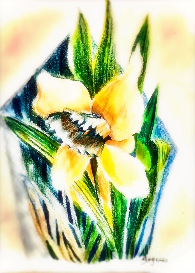 Still Life Mixed Media - My Daffodil by Mindy Newman