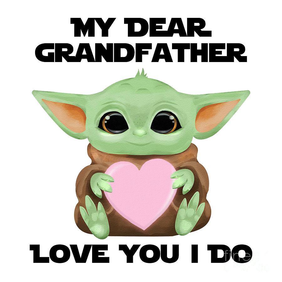 Alien Movie Digital Art - My Dear Grandfather Love You I Do Cute Baby Alien Sci-Fi Movie Lover Valentines Day Heart by Jeff Creation
