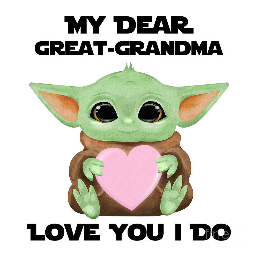 Alien Movie Digital Art - My Dear Great-Grandma Love You I Do Cute Baby Alien Sci-Fi Movie Lover Valentines Day Heart by Jeff Creation