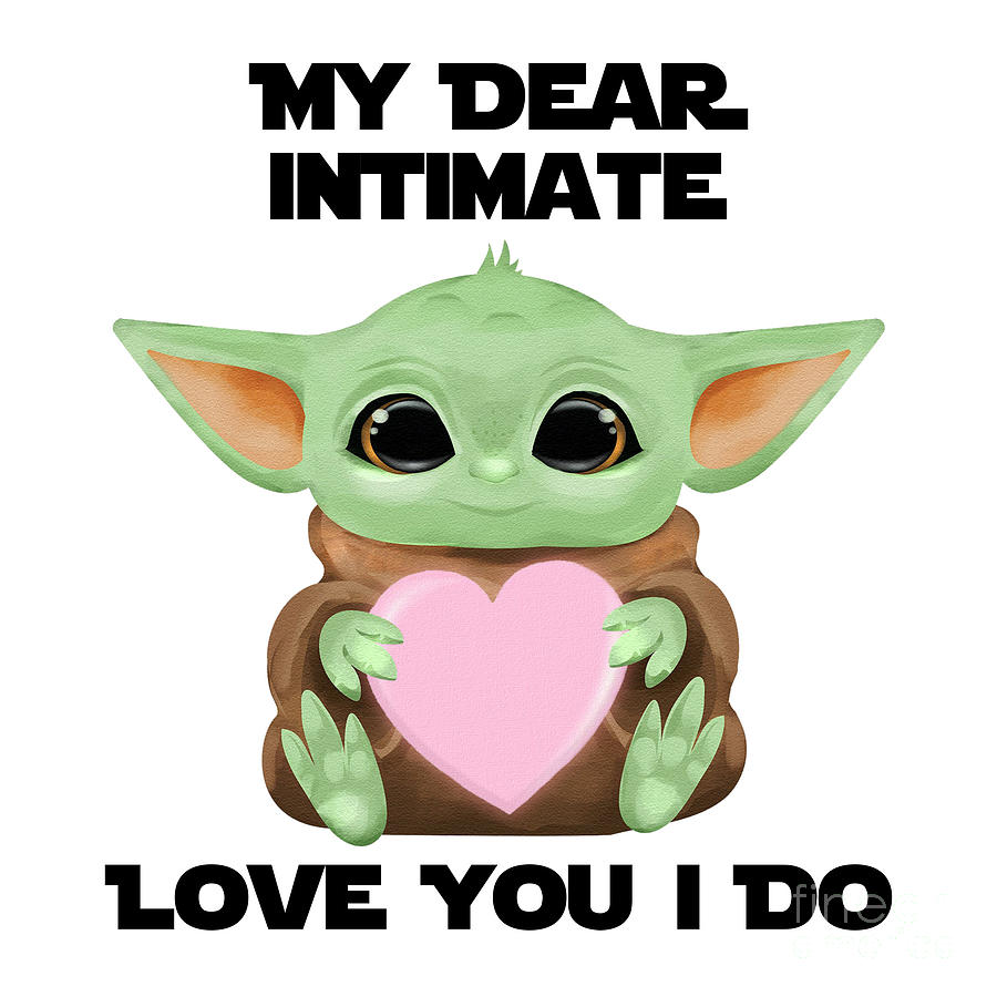 Alien Movie Digital Art - My Dear Intimate Love You I Do Cute Baby Alien Sci-Fi Movie Lover Valentines Day Heart by Jeff Creation