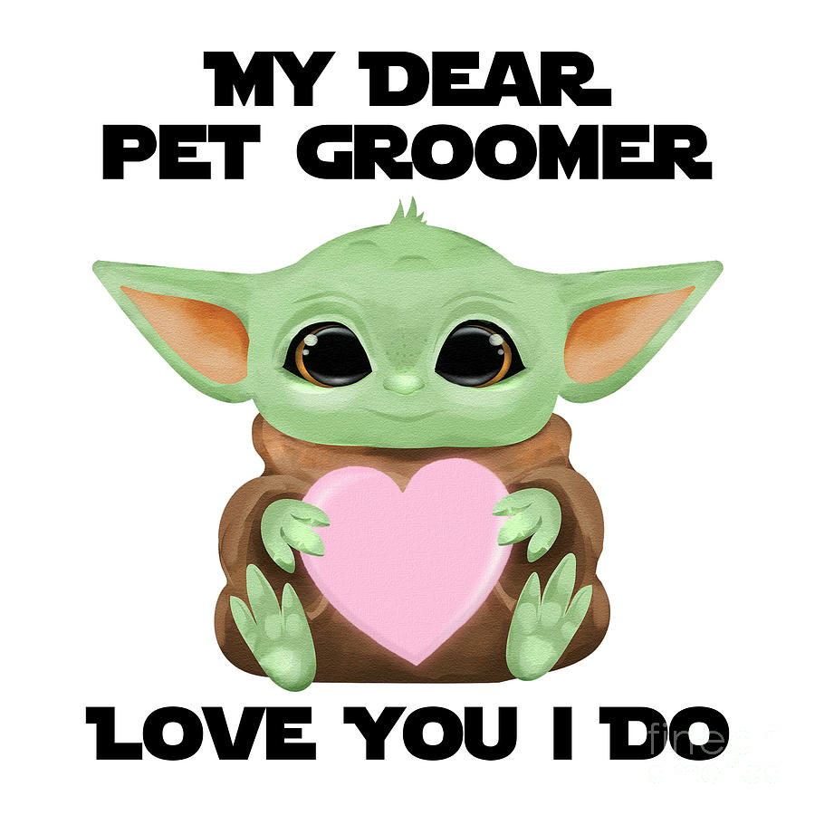 Alien Movie Digital Art - My Dear Pet Groomer Love You I Do Cute Baby Alien Sci-Fi Movie Lover Valentines Day Heart by Jeff Creation