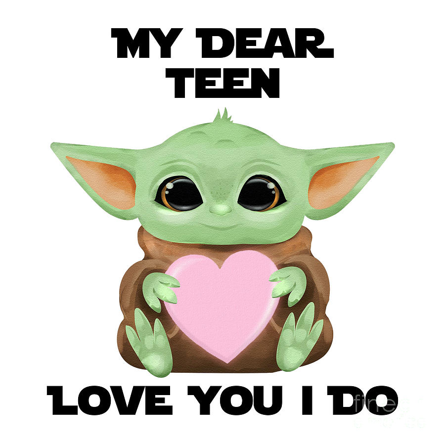 Alien Movie Digital Art - My Dear Teen Love You I Do Cute Baby Alien Sci-Fi Movie Lover Valentines Day Heart by Jeff Creation