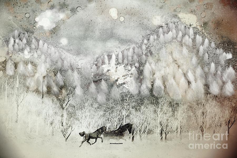 My depiction of winter in Poland Digital Art by Michelle Ressler