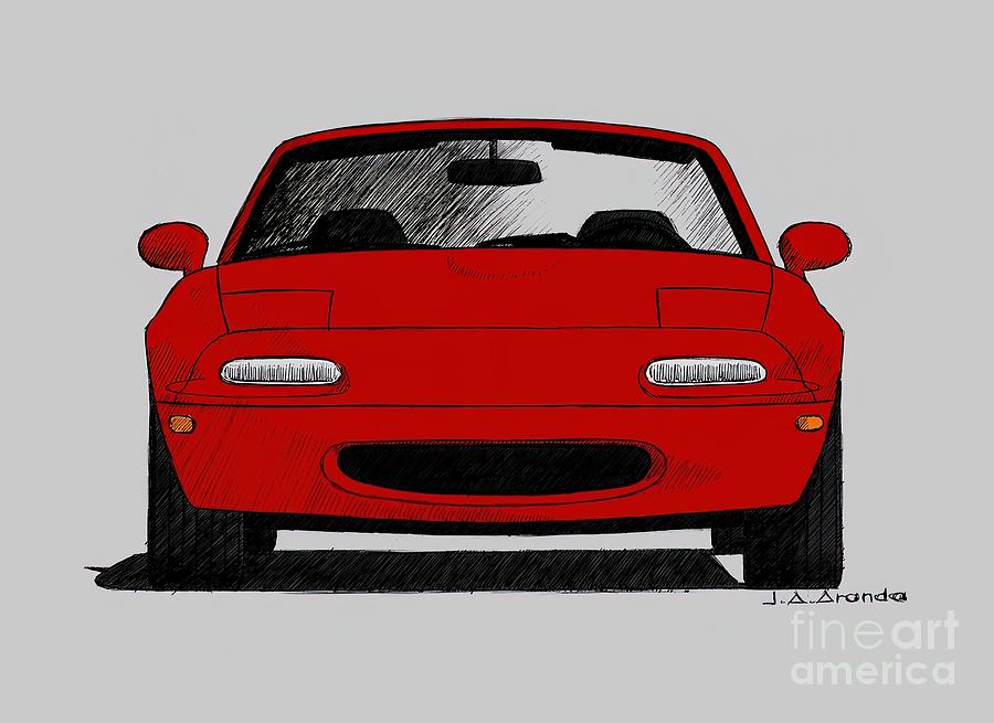 My Drawing Of Classic Japanese Roadster Car Painting By Davis Eleanor 