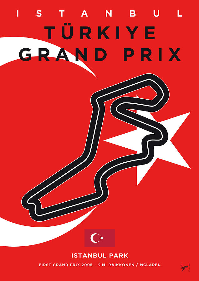My F1 Istanbul Park Race Track Minimal Poster Digital Art by Chungkong Art