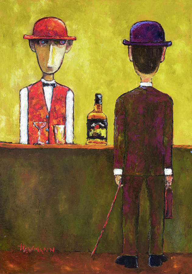 Beer Painting - My First Guest by Marek Hausmann