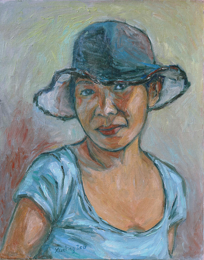 My First Self-Portrait Painting by Xueling Zou