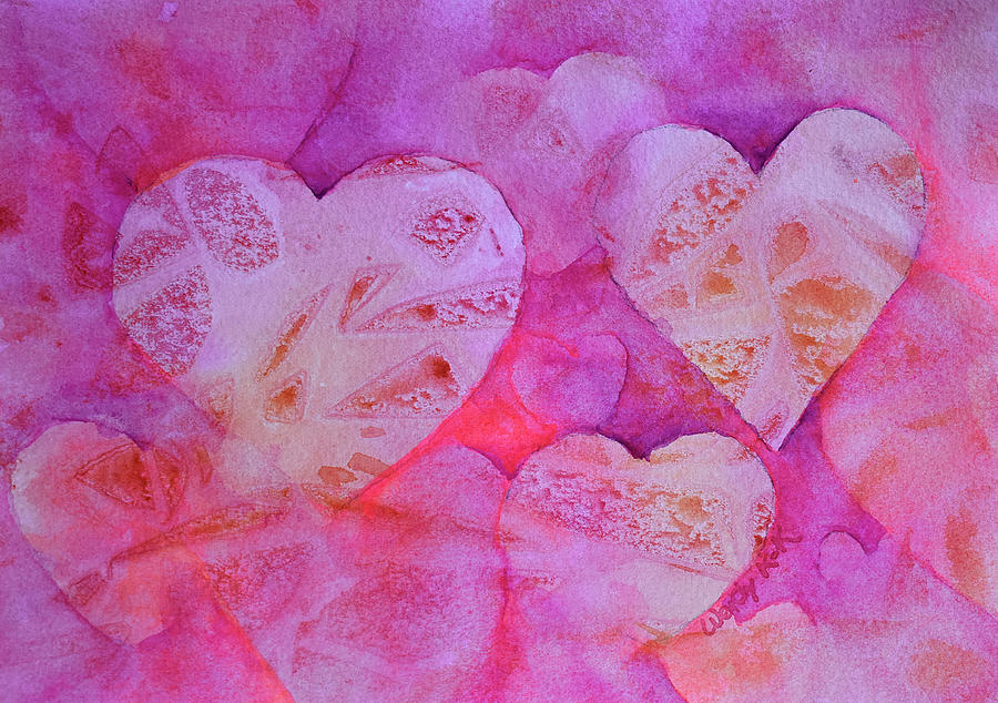 My Fluorescent Valentine Painting by Wendy Keeney-Kennicutt