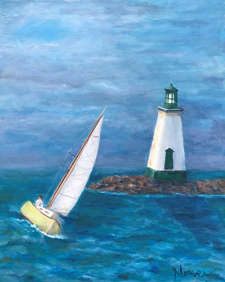 Lighthouse Painting - My Friend, the Lighthouse by Deborah Naves
