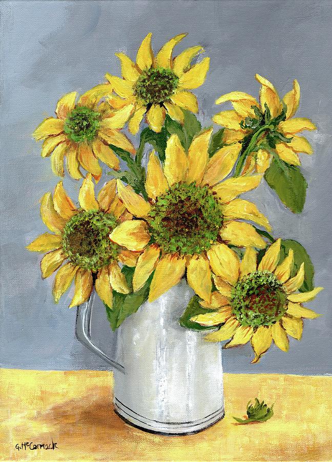 My Garden Sunflowers Painting by Gail McCormack