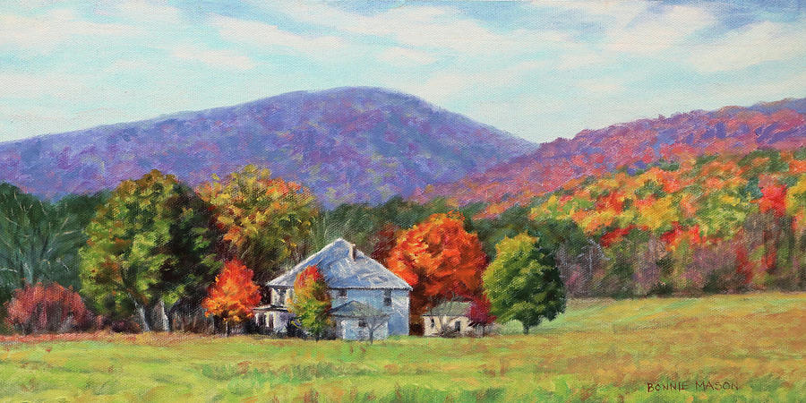 My Happy Place - Farm in the Blue Ridge Mountains Painting by Bonnie Mason
