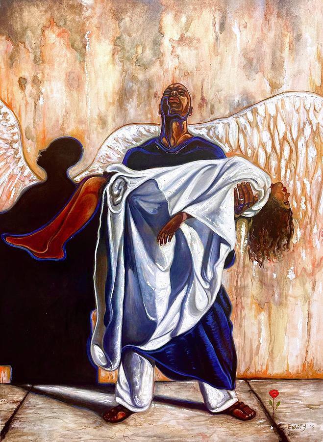 My heavily angel Painting by Emery Franklin