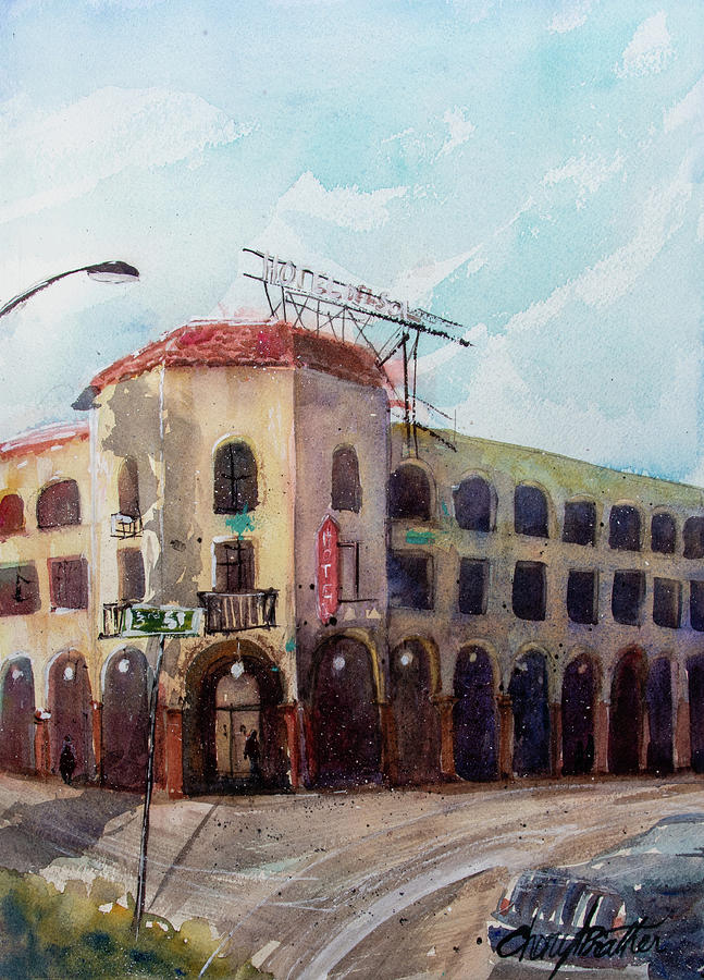 My Home Town Series  - Hotel Del Sol Painting by Cheryl Prather