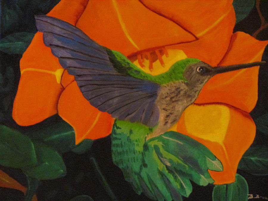 My Hummingbird Painting by Burma Brown