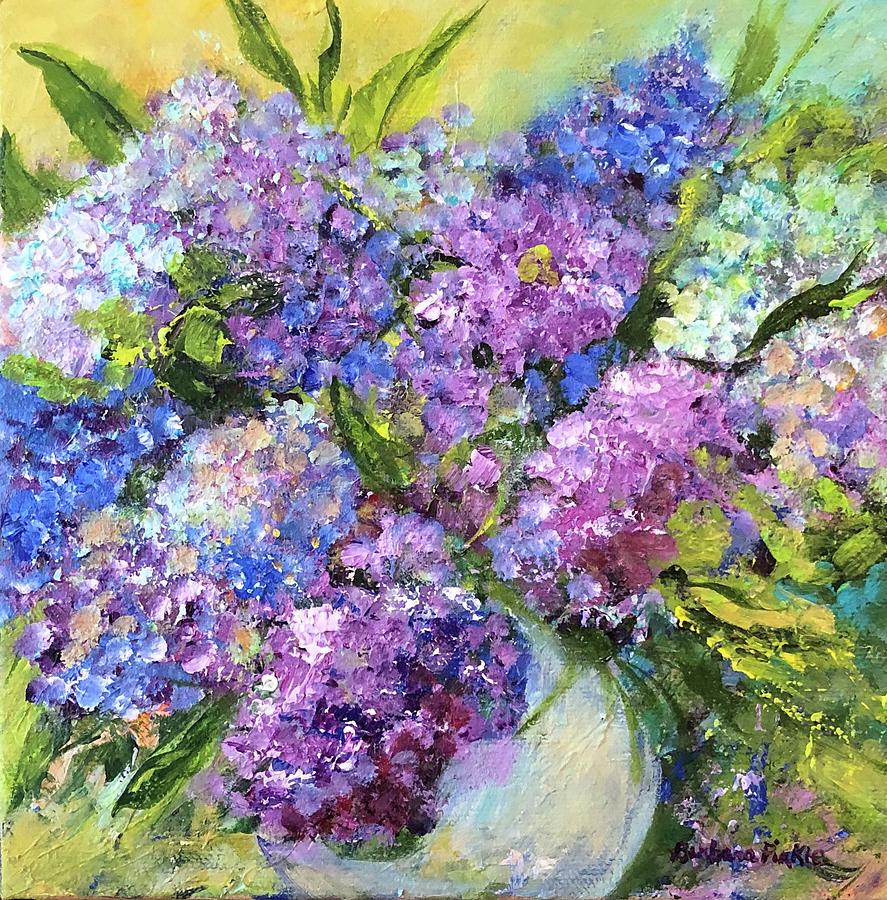 My Hydrangeas Painting by Barbara Pirkle