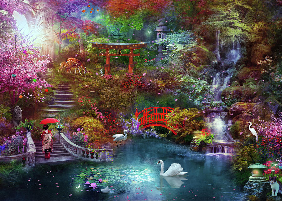 My Japanese Garden Digital Art by Claudia McKinney